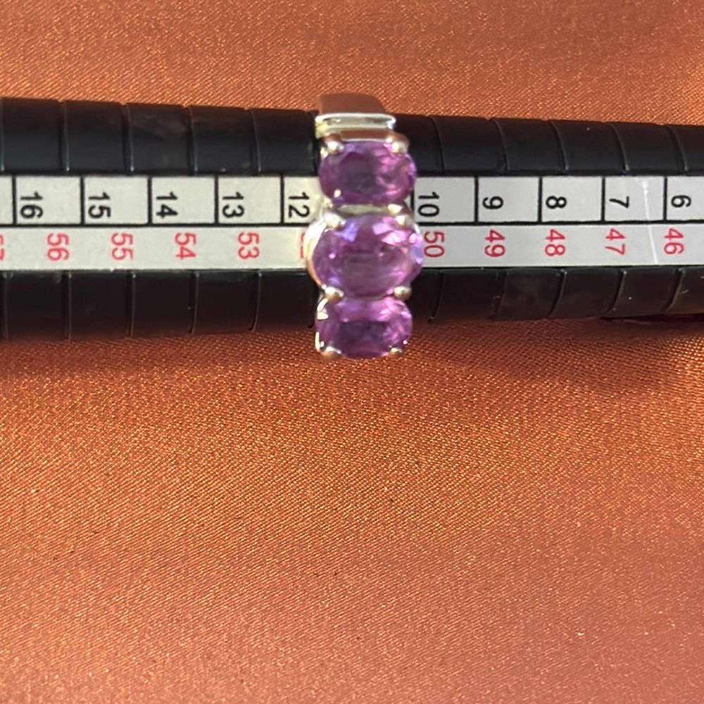 Ring Purple Gemstone Stackable Ring - image 3